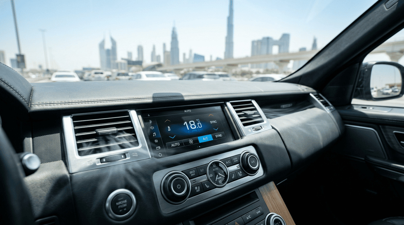 alt - نظام التحكم بالمناخ في السيارة يبرّد المقصورة أثناء الطقس الحار في دبي
